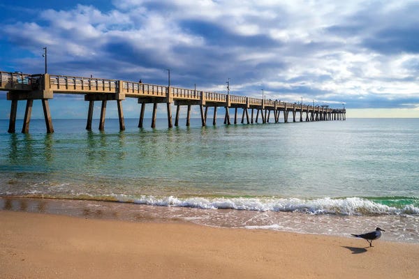 Florida Beaches: Stormy Clouds Over The Pier, Florida by Susanne Kremer