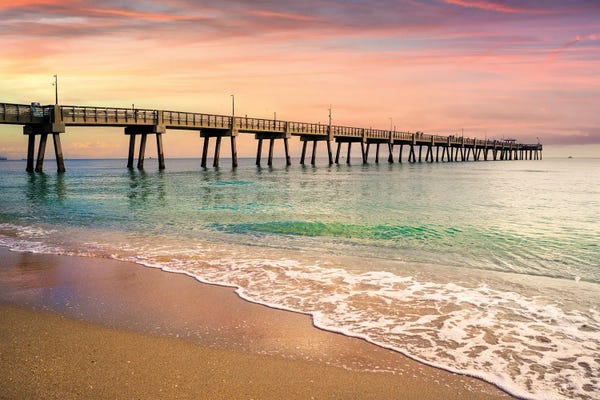 Florida: Beach Pier Sunrise, South Florida by Susanne Kremer