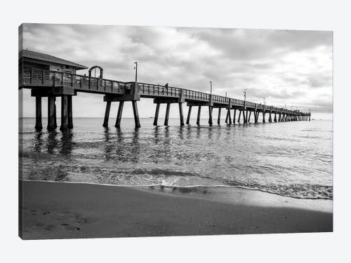 relaxing pier black and white canvas split prints 