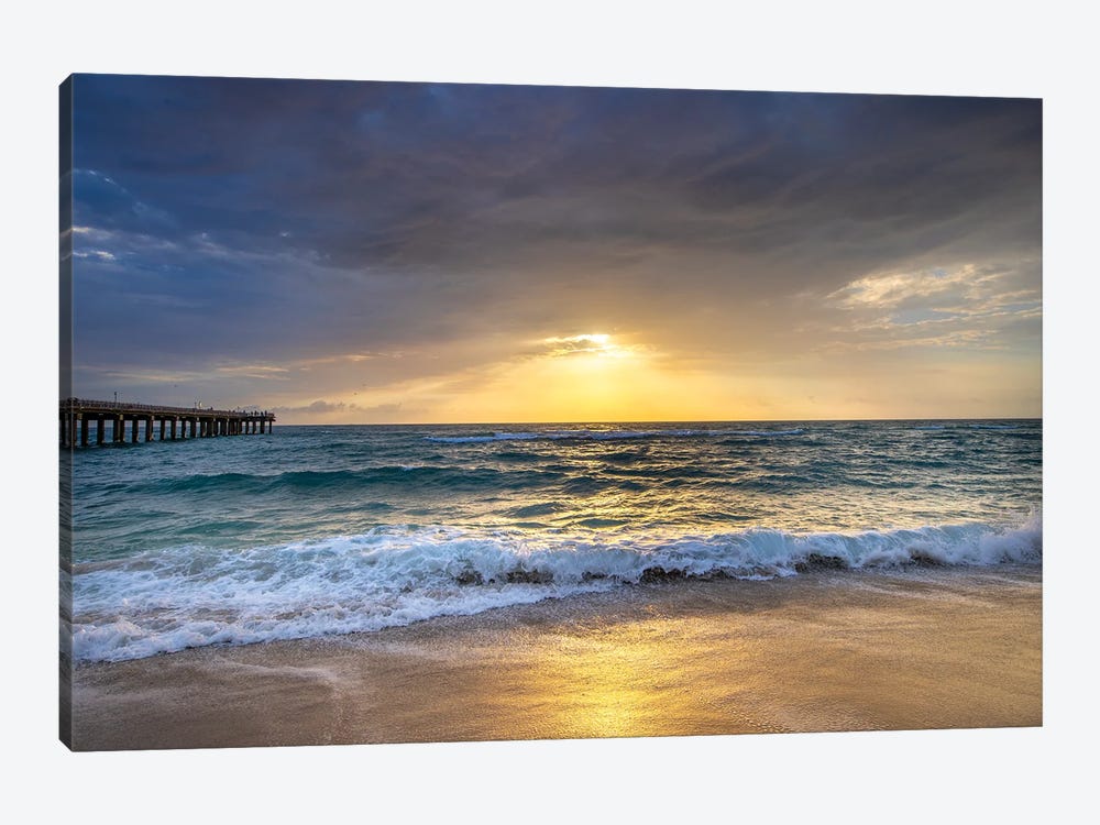 Serene Sunrise At The Beach, Miami,South Florida by Susanne Kremer 1-piece Canvas Artwork