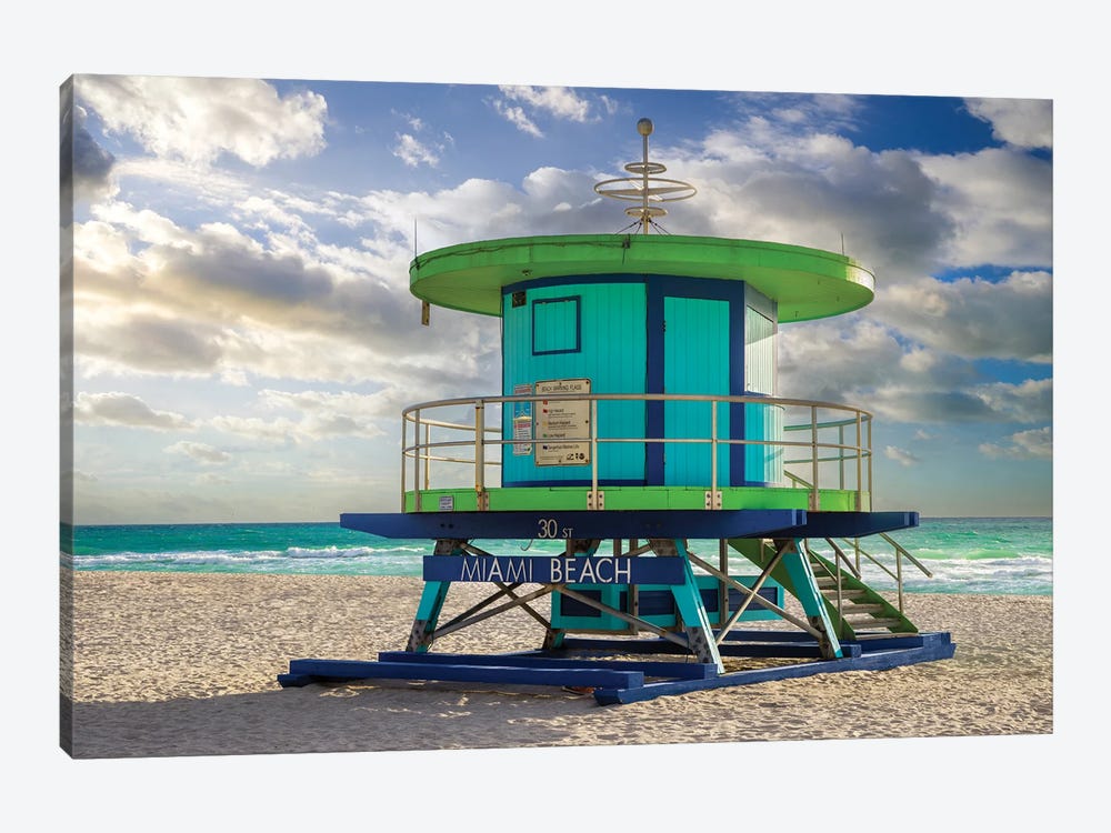 Miami Beach Blues, Florida by Susanne Kremer 1-piece Canvas Art