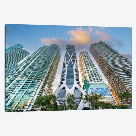 Miami Architecture High-Rise Buildings At Sunset Canvas Print #SKR479} by Susanne Kremer Canvas Wall Art