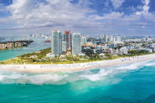 Miami: Miami Beach Aerial Panorama by Susanne Kremer