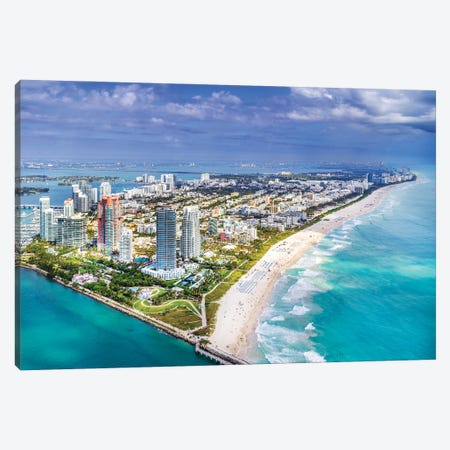Miami South Beach From The Helicopter Canvas Print #SKR488} by Susanne Kremer Canvas Print