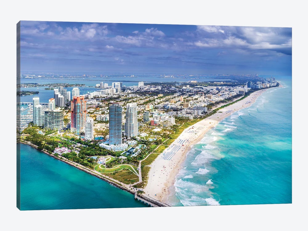 Miami South Beach From The Helicopter by Susanne Kremer 1-piece Canvas Wall Art