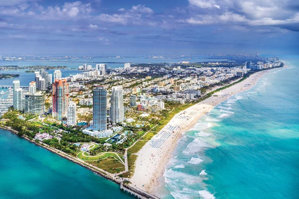 Miami Skylines: Miami South Beach From The Helicopter by Susanne Kremer