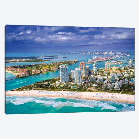 Miami South Beach From The Helicopter II Canvas Print #SKR489} by Susanne Kremer Canvas Art Print
