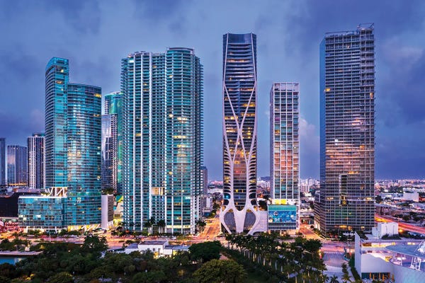 Florida: Miami Downtown Skyline Aerial by Susanne Kremer