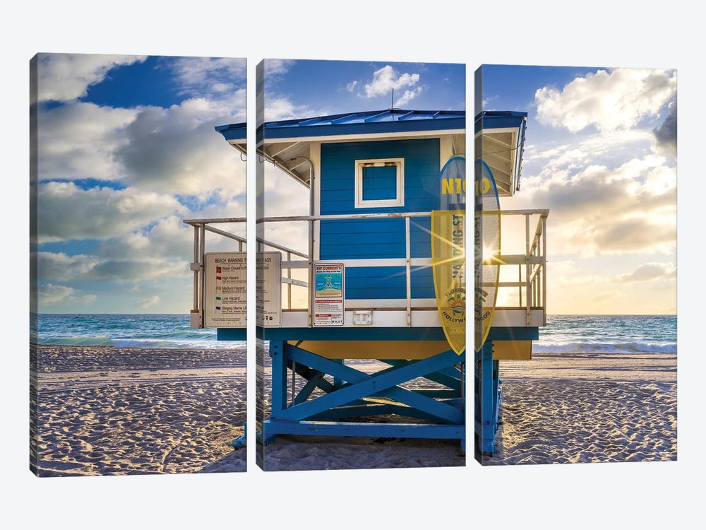 South Florida Beach Morning Star by Susanne Kremer 3-piece Canvas Art