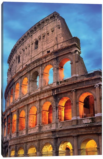 Colosseum At Night II Canvas Art Print - Rome Art