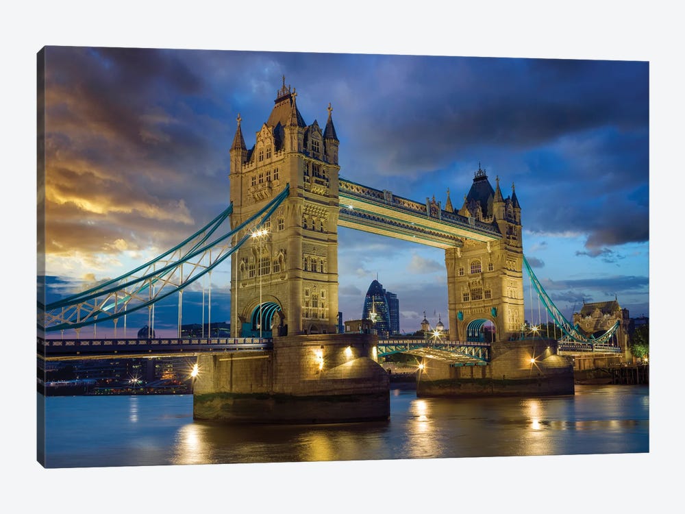 Tower Bridge At Night, London United Kingdom by Susanne Kremer 1-piece Canvas Wall Art