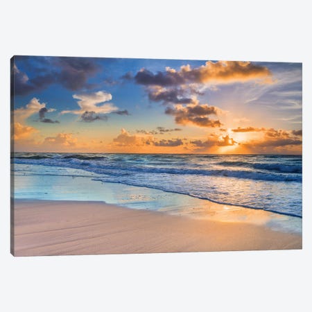 Morning Beach Happiness at Sunrise, Florida Canvas Print #SKR531} by Susanne Kremer Art Print