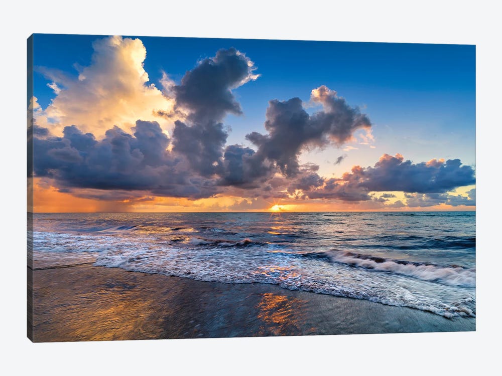 Dramatic Clouds at a Beach Sunrise, South Florida by Susanne Kremer 1-piece Canvas Art Print