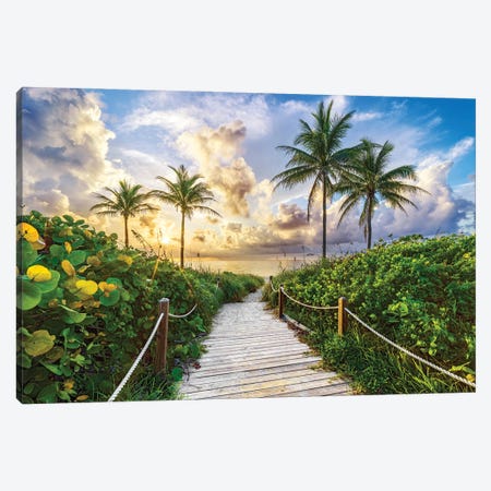 Tropical Florida Beach Summer Sunrise Canvas Print #SKR553} by Susanne Kremer Canvas Print