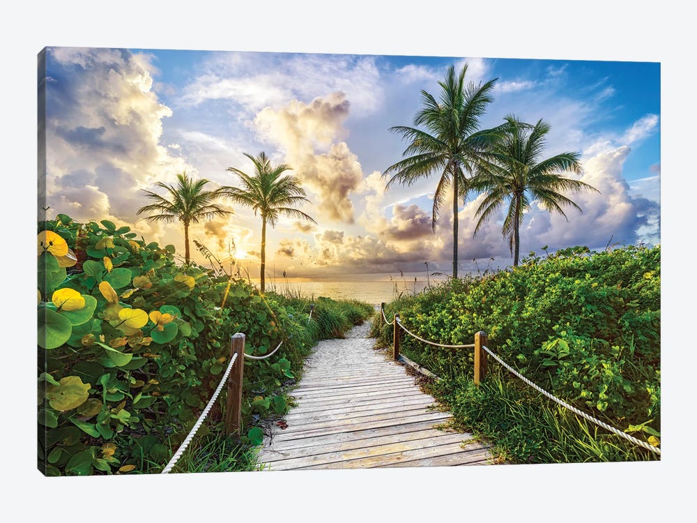 Tropical Florida Beach Summer Sunrise by Susanne Kremer 1-piece Canvas Print