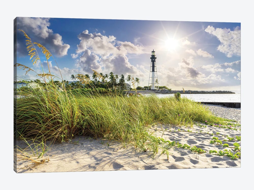 Sand Dunes At  Hillsboro Beach Lighthouse, Florida by Susanne Kremer 1-piece Canvas Artwork