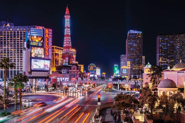 Nevada: Las Vegas Nevada At Night Strip View by Susanne Kremer
