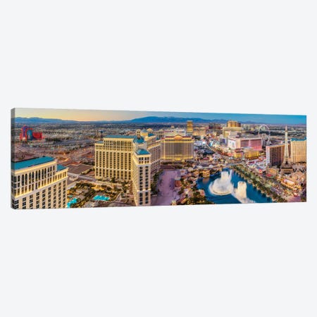 Las Vegas Nevada Fountain Strip View Canvas Print #SKR563} by Susanne Kremer Canvas Artwork