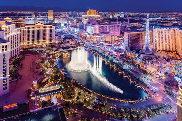 Large Photography - Canvas Prints: Las Vegas Nevada At Night Neon Lights by Susanne Kremer