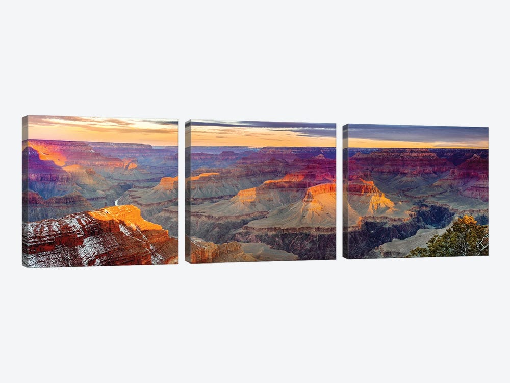 Grand Canyon Glow At Sunset by Susanne Kremer 3-piece Canvas Print