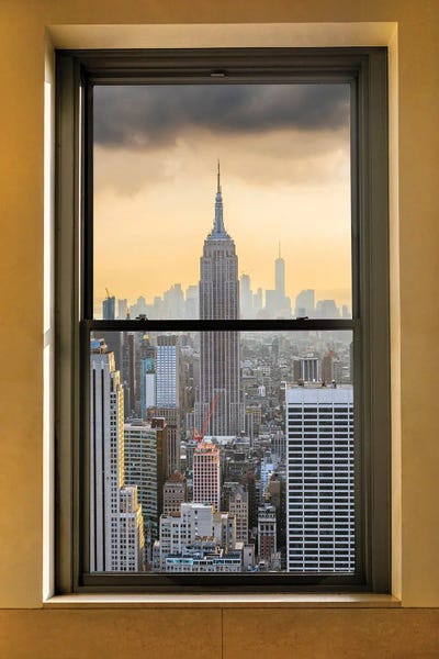 New York City Window Empire State Building by Susanne Kremer canvas print
