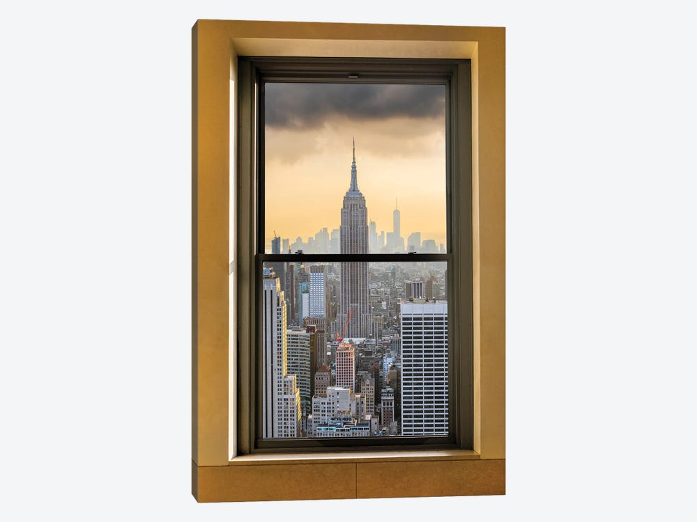 New York City Window Empire State Building by Susanne Kremer 1-piece Canvas Art