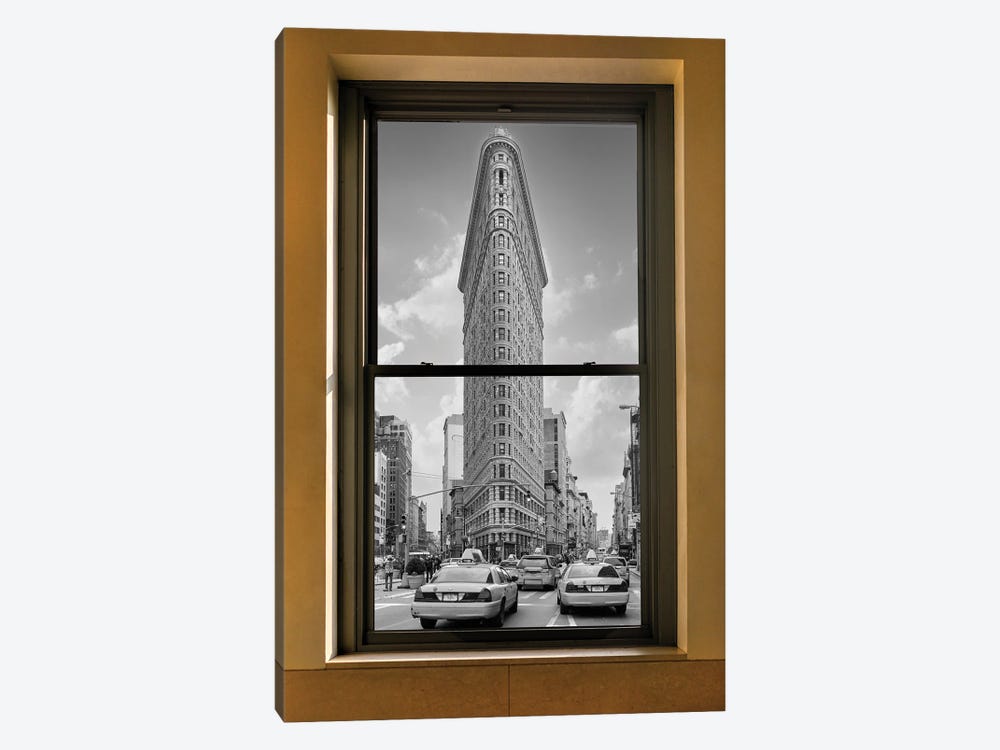 New York City Window Flat Iron Building by Susanne Kremer 1-piece Canvas Wall Art