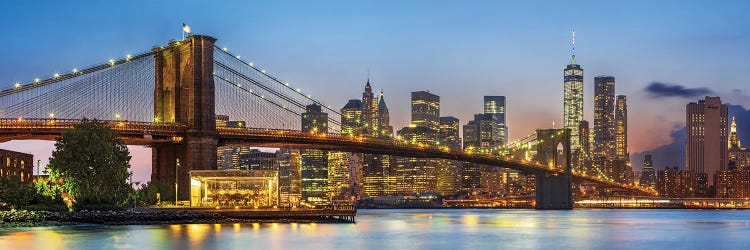 Manhattan And Brooklyn Bridge Skyline New York City