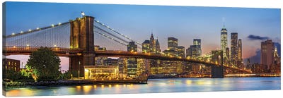 Manhattan And Brooklyn Bridge Skyline New York City Canvas Art Print - Brooklyn Art