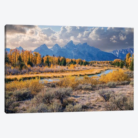 Grand Teton Mountain Range Autumn Canvas Print #SKR587} by Susanne Kremer Canvas Art Print