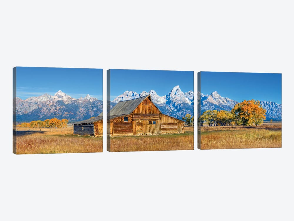 Grand Teton Panorama In Fall by Susanne Kremer 3-piece Canvas Art Print