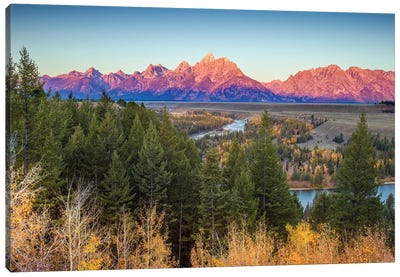 Snake River Grand Teton Sunrise Canvas Art Print - Wyoming Art