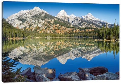 Taggart Lake Grand Teton Reflection Canvas Art Print - Rocky Mountain Art
