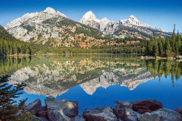 Wyoming: Taggart Lake Grand Teton Reflection by Susanne Kremer