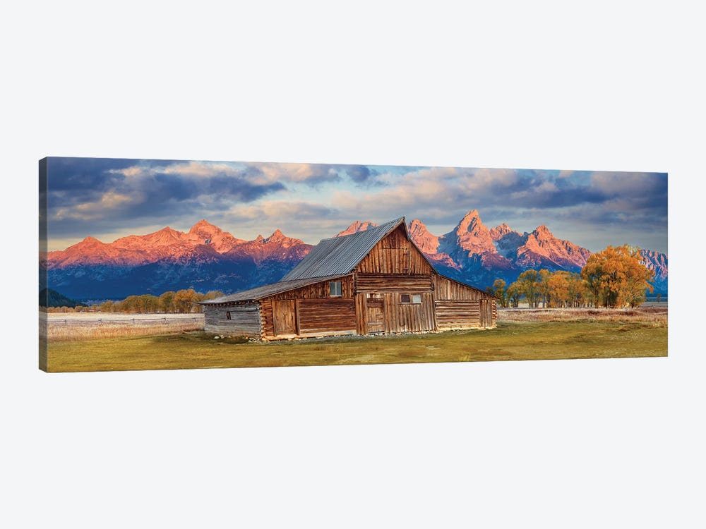 Grand Teton Wyoming Morning In Autumn,Panoramic by Susanne Kremer 1-piece Art Print