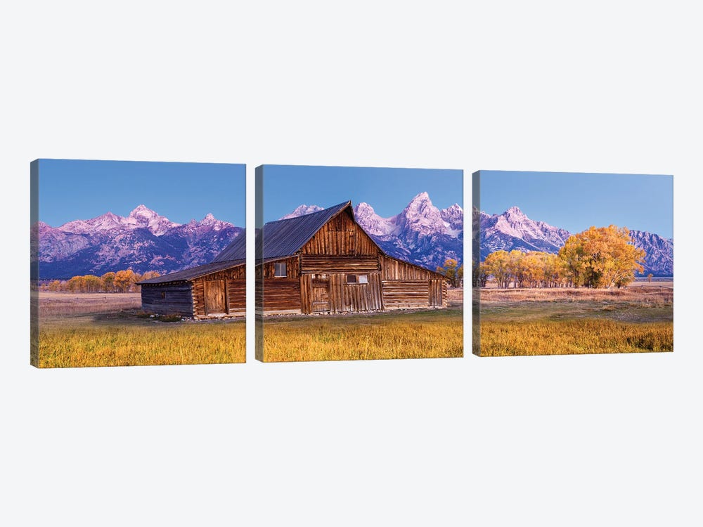 Grand Teton National Park Panoramic View Wyoming by Susanne Kremer 3-piece Canvas Print