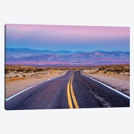 Nevada Desert Drive Sunrise Canvas Print #SKR651} by Susanne Kremer Canvas Wall Art