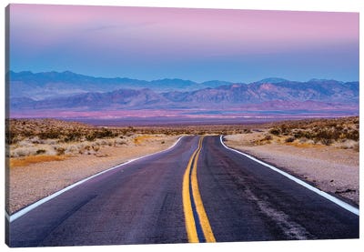 Nevada Desert Drive Sunrise Canvas Art Print - Death Valley National Park Art