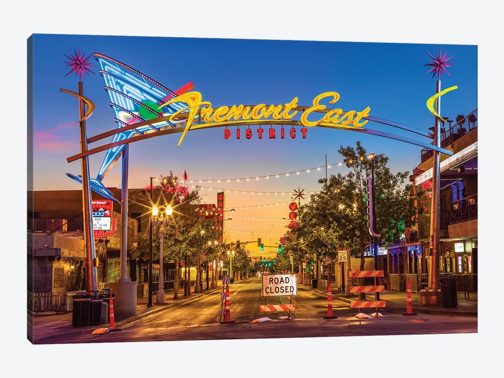 Las Vegas Fremont East Before Sunrise by Susanne Kremer 1-piece Canvas Art Print