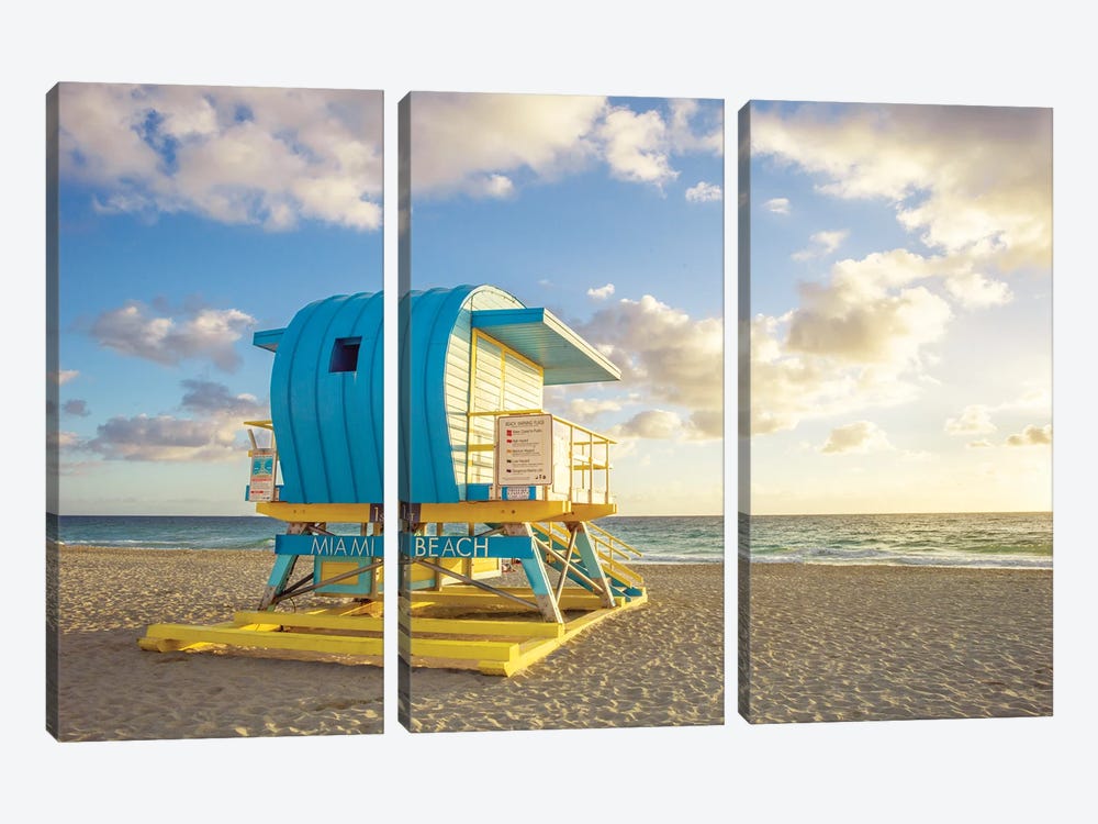 Sunrise Miami Beach by Susanne Kremer 3-piece Canvas Artwork