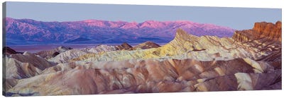 Zabriskie Point Panoramic View At Sunrise, Death Valley Canvas Art Print - Death Valley National Park Art
