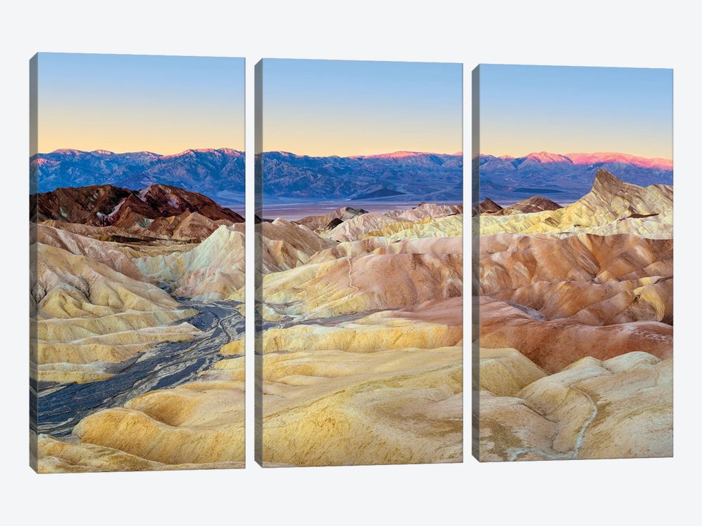 Zabriskie Point Panoramic View, Death Valley by Susanne Kremer 3-piece Canvas Artwork