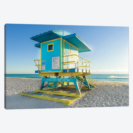Sunny Beach Day Miami Florida, Blue Canvas Print #SKR693} by Susanne Kremer Canvas Artwork