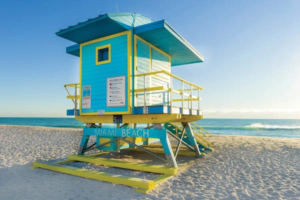Florida: Sunny Beach Day Miami Florida, Blue by Susanne Kremer