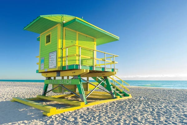 Miami Beach: Sunny Beach Day Miami Florida, Green by Susanne Kremer