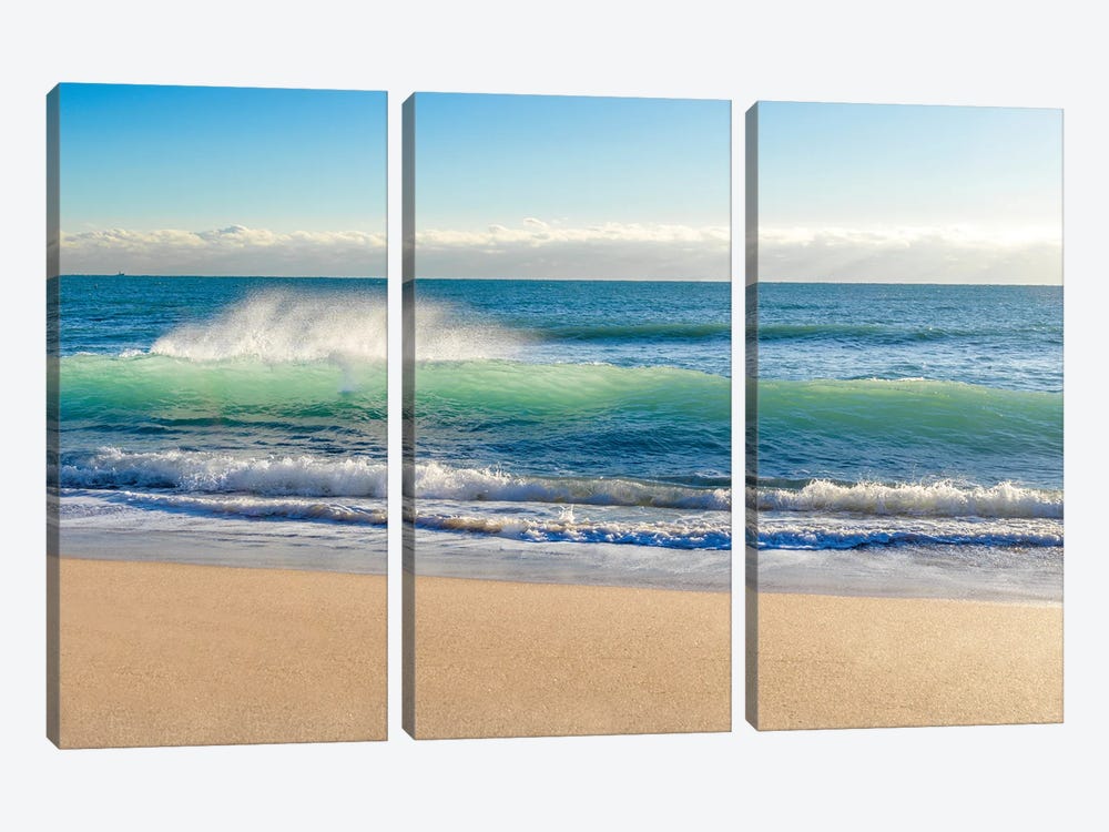 The Wave At The Beach, Miami Florida by Susanne Kremer 3-piece Canvas Artwork