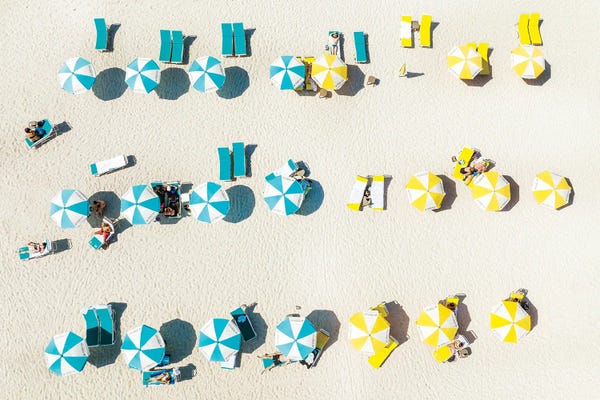 Miami Beach: Beach Umbrellas, Miami Beach Florida by Susanne Kremer