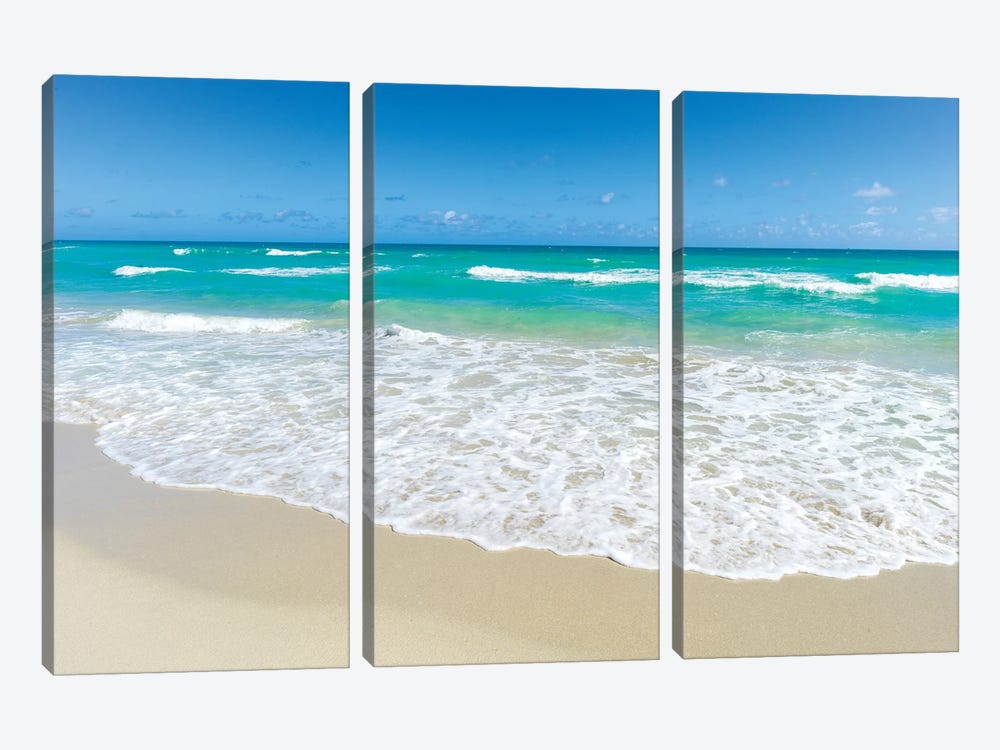 Beach Wave, Miami Beach Florida by Susanne Kremer 3-piece Canvas Print