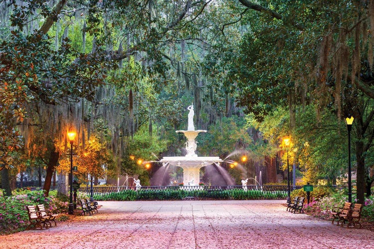 Forsyth Fountain, Savannah by Susanne Kremer wall art