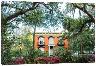 Savannah Mansion Canvas Art Print - Charleston